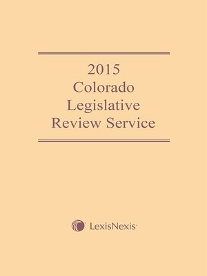 cover image of 2015 Colorado Legislative Review Service